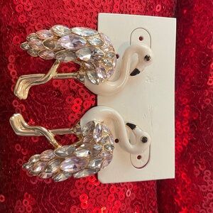 Elegant Swan Earrings with Crystal Accents